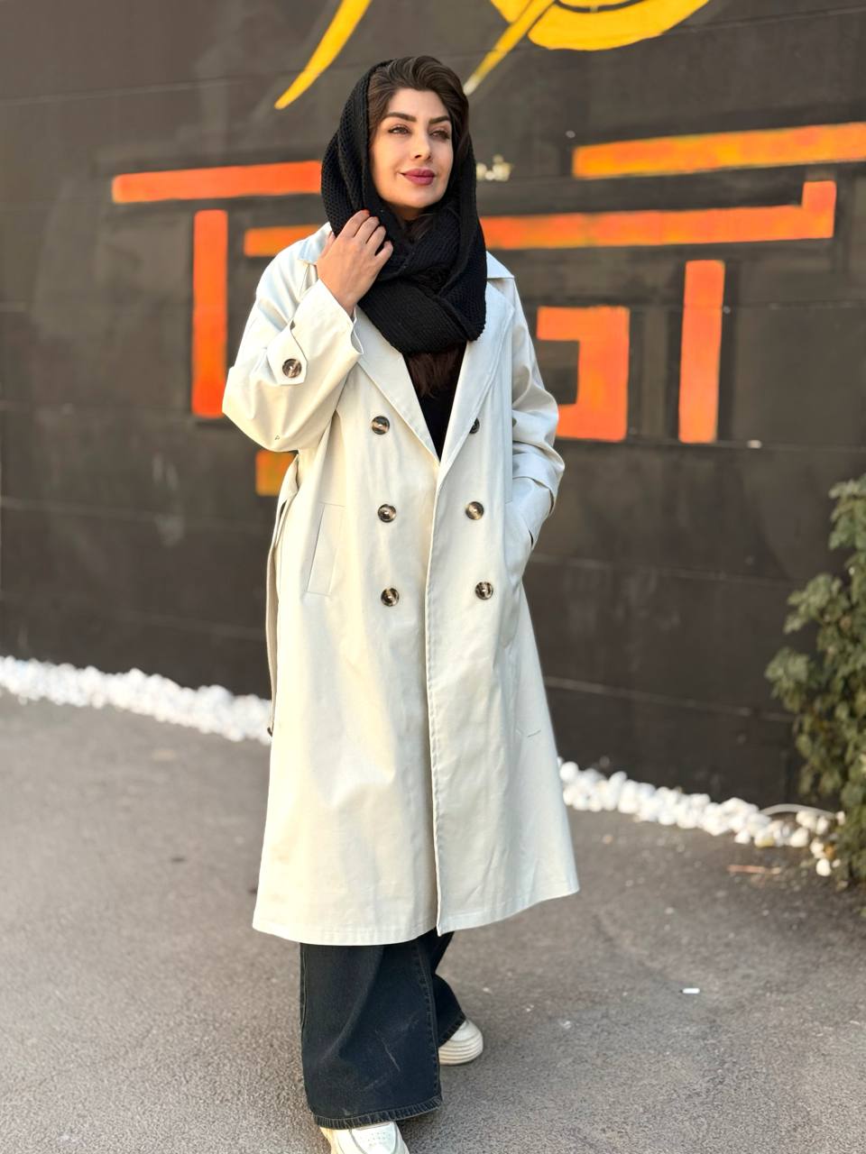 ترنچ کت بلند کتان